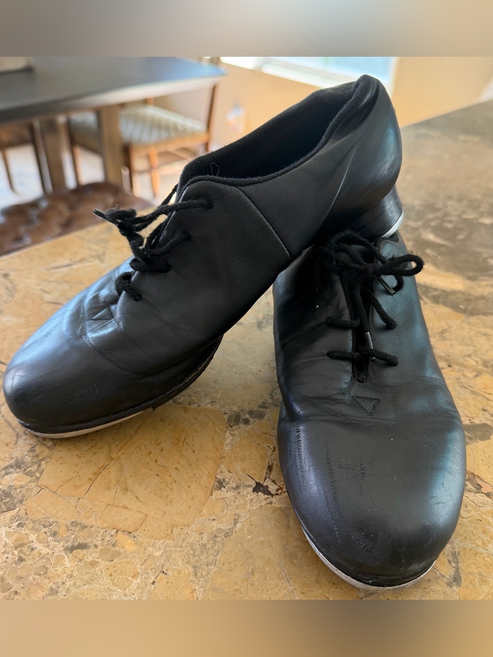 Bloch Black Leather Tap Shoes Size 7.5 M Shockwave Tap Oxfords